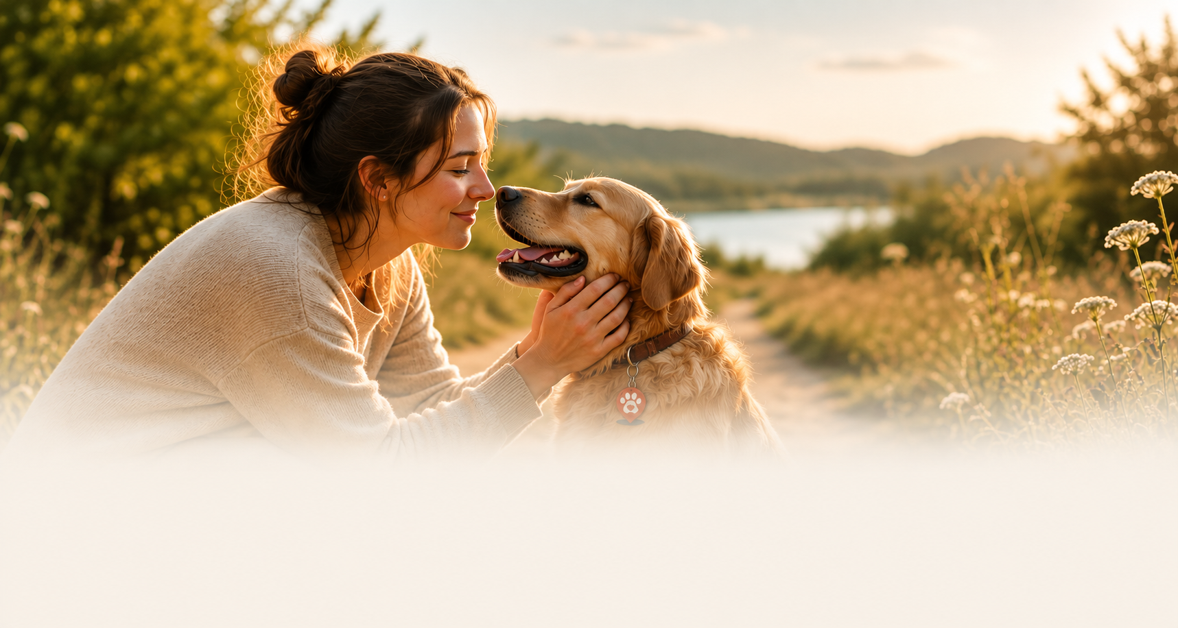 Dog owner with her dog